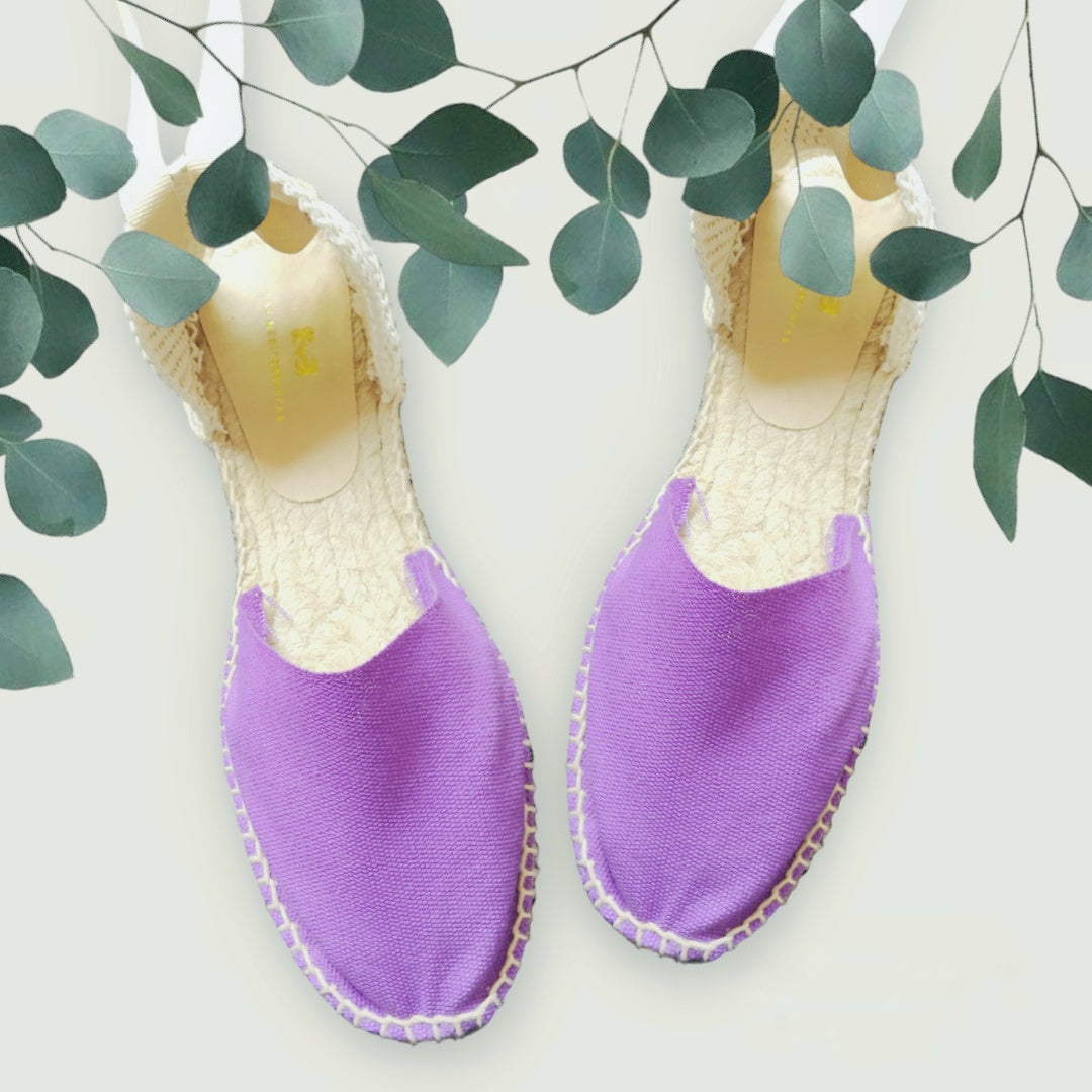 Flache valencianische Espadrille mit doppelten Bändern