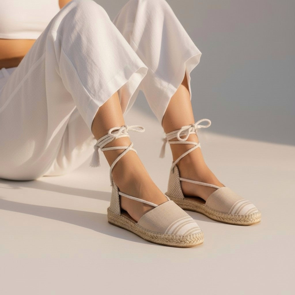 Cuñas con cordones trenzados