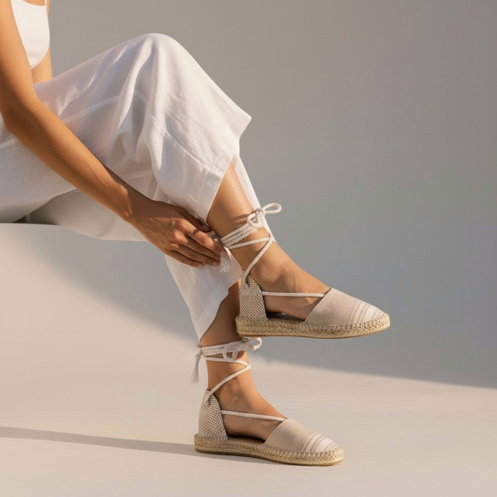 Cuñas con cordones trenzados