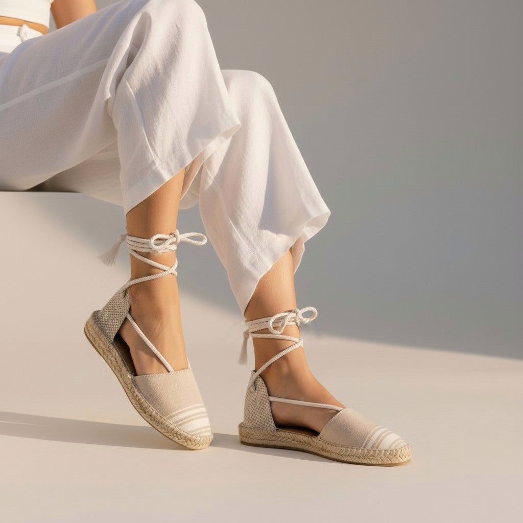 Cuñas con cordones trenzados