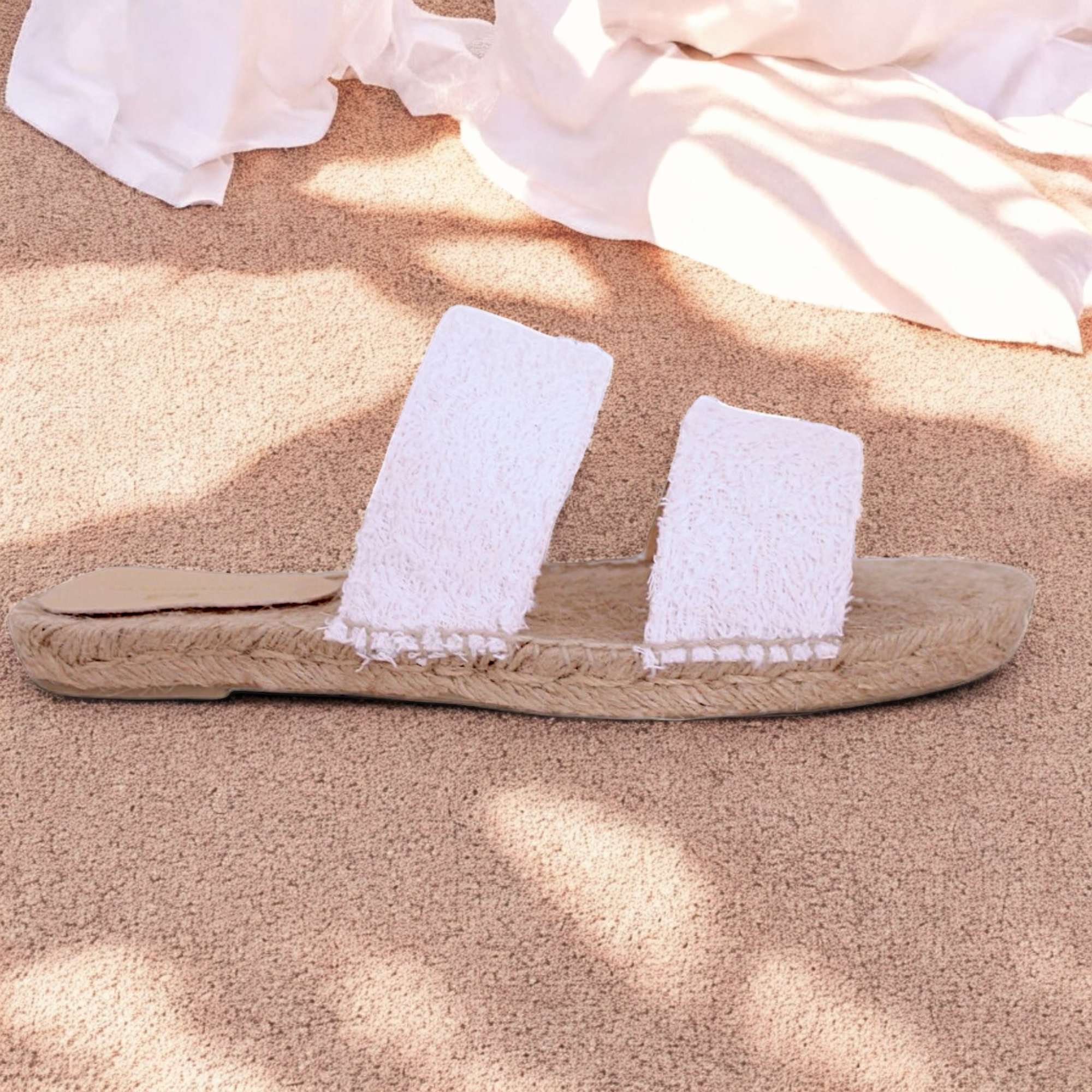 Sandalias tiras dobles de rizo de bambú