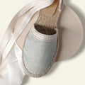 Flat espadrilles with lace