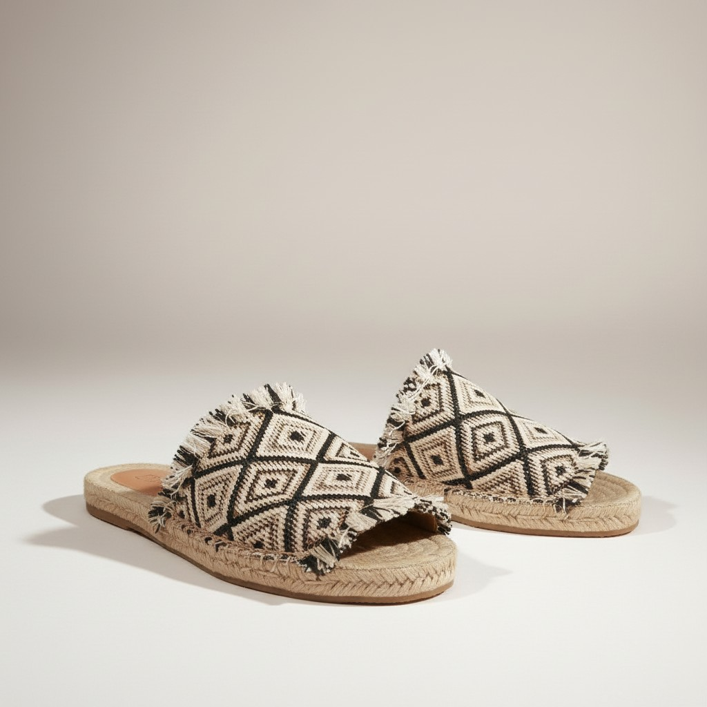 Alpargatas de rafia planas