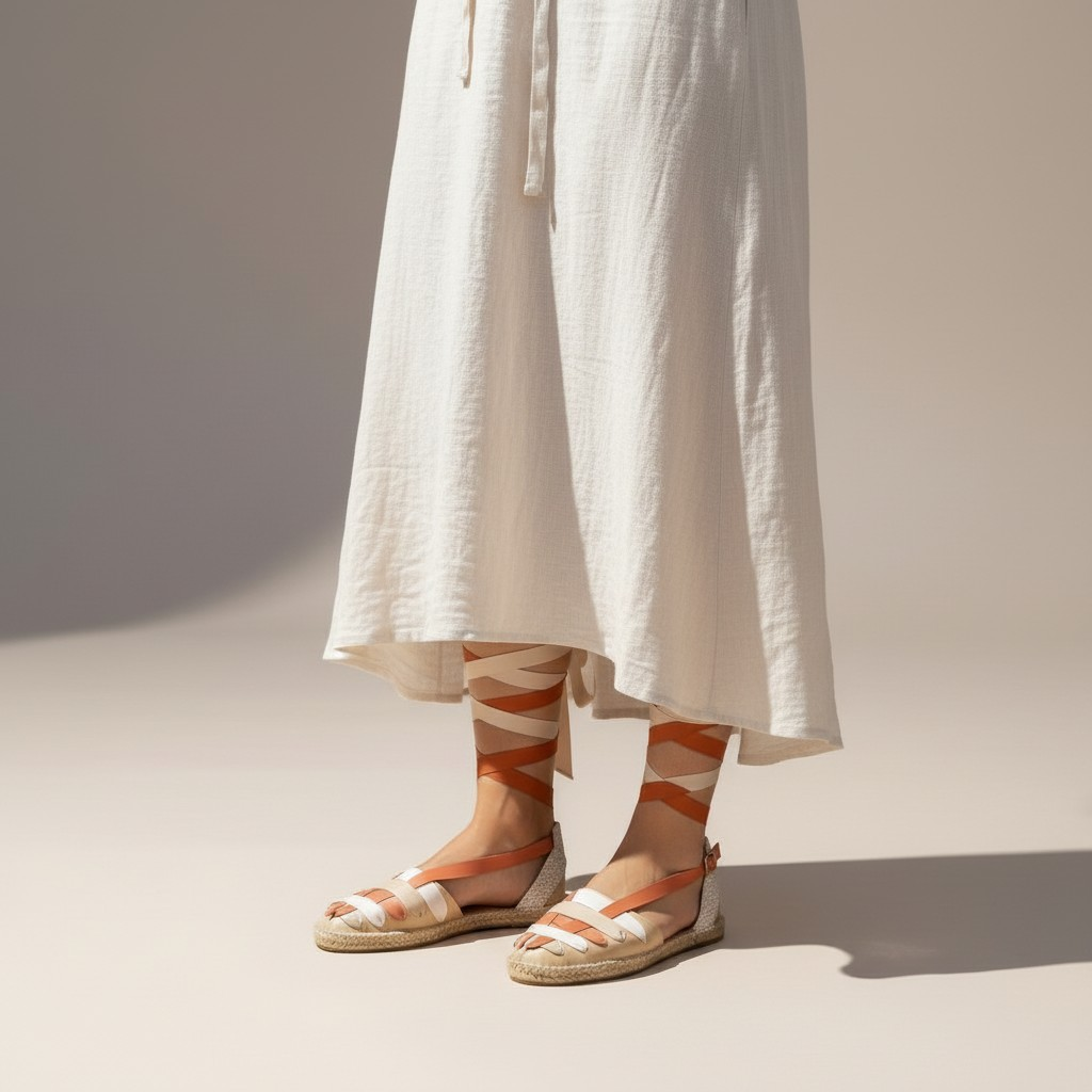 Alpargatas con cintas dobles