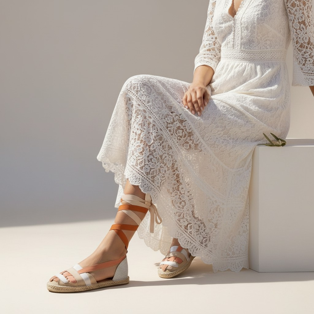 Alpargatas con cintas dobles