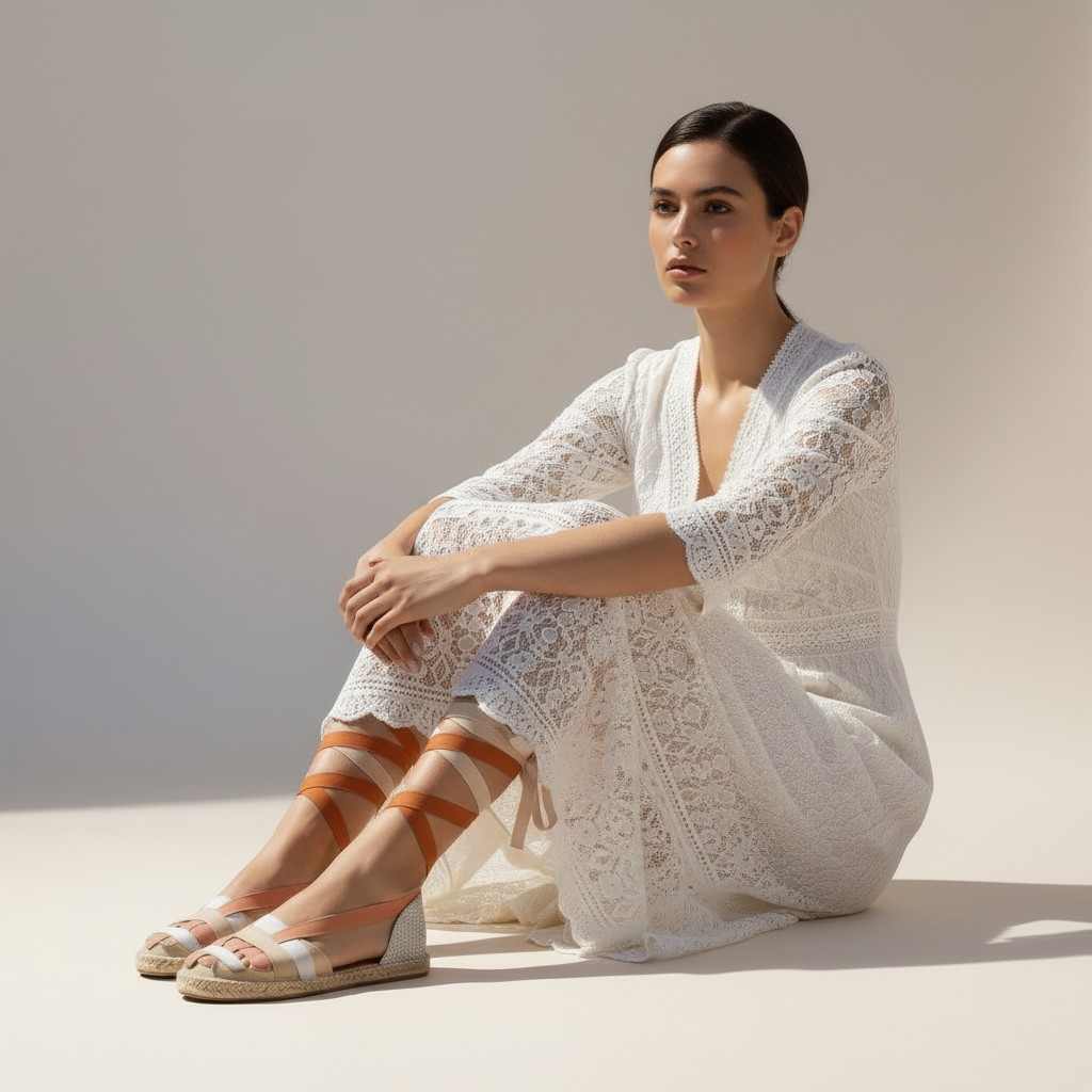 Alpargatas con cintas dobles