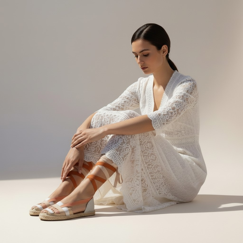 Alpargatas con cintas dobles