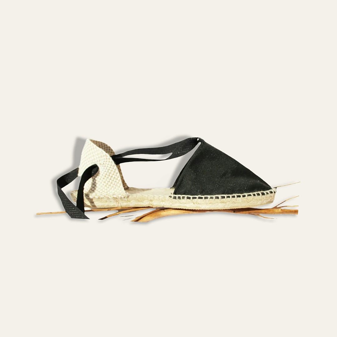 Alpargatas planas lona negra.