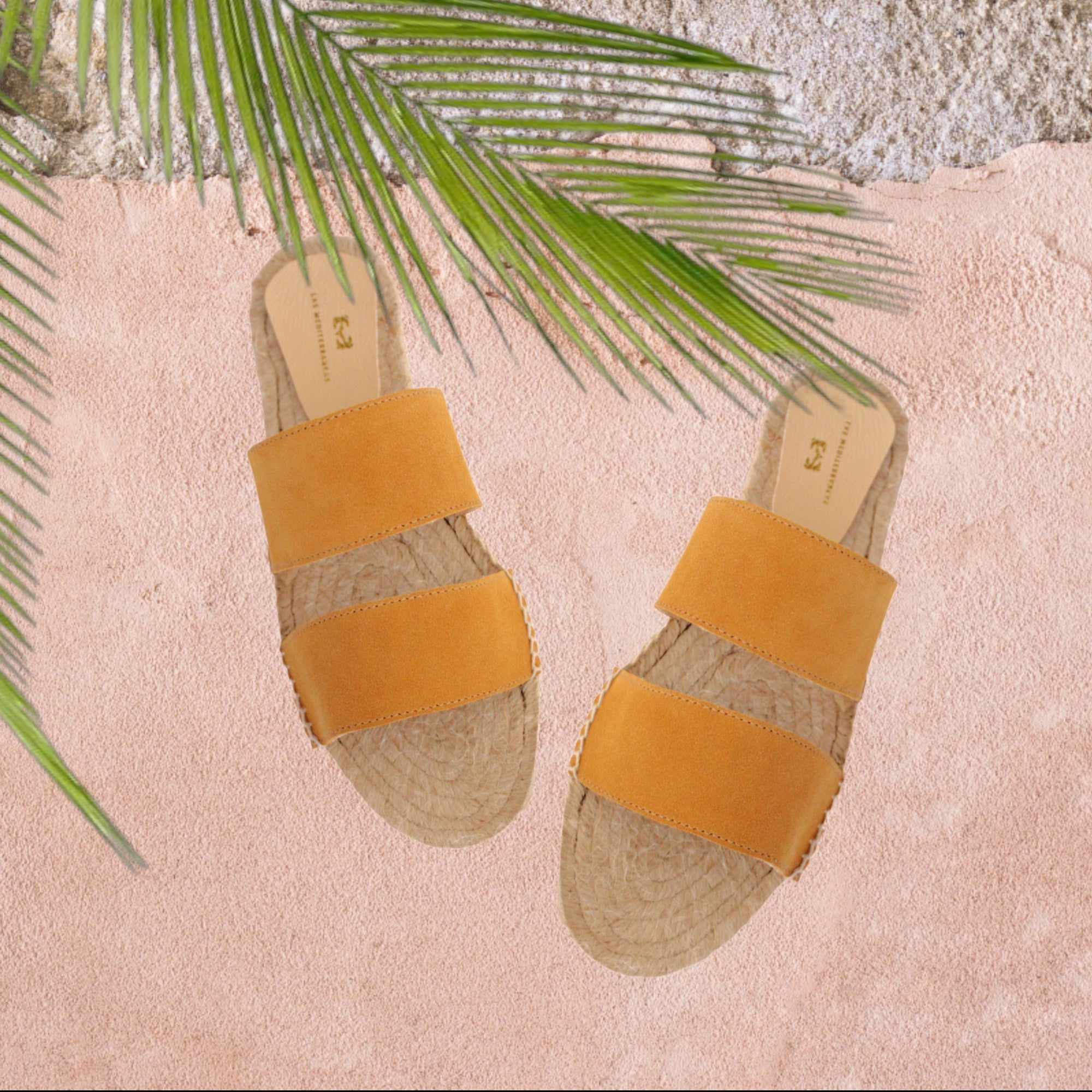 Sandalias tiras dobles de serraje camel