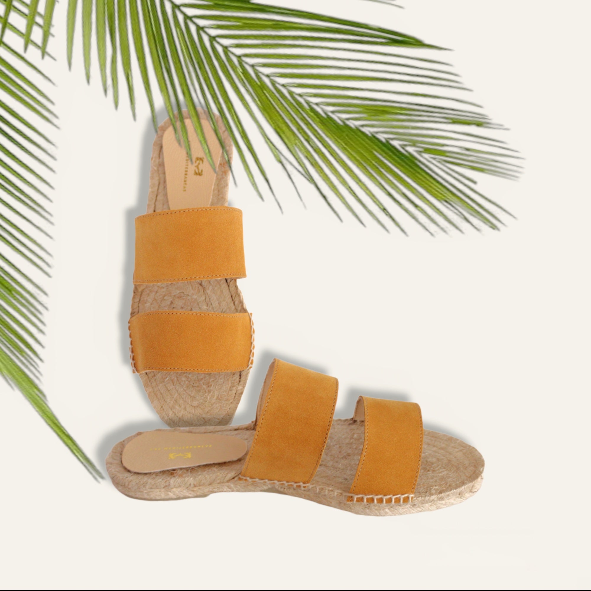 Sandalias tiras dobles de serraje camel