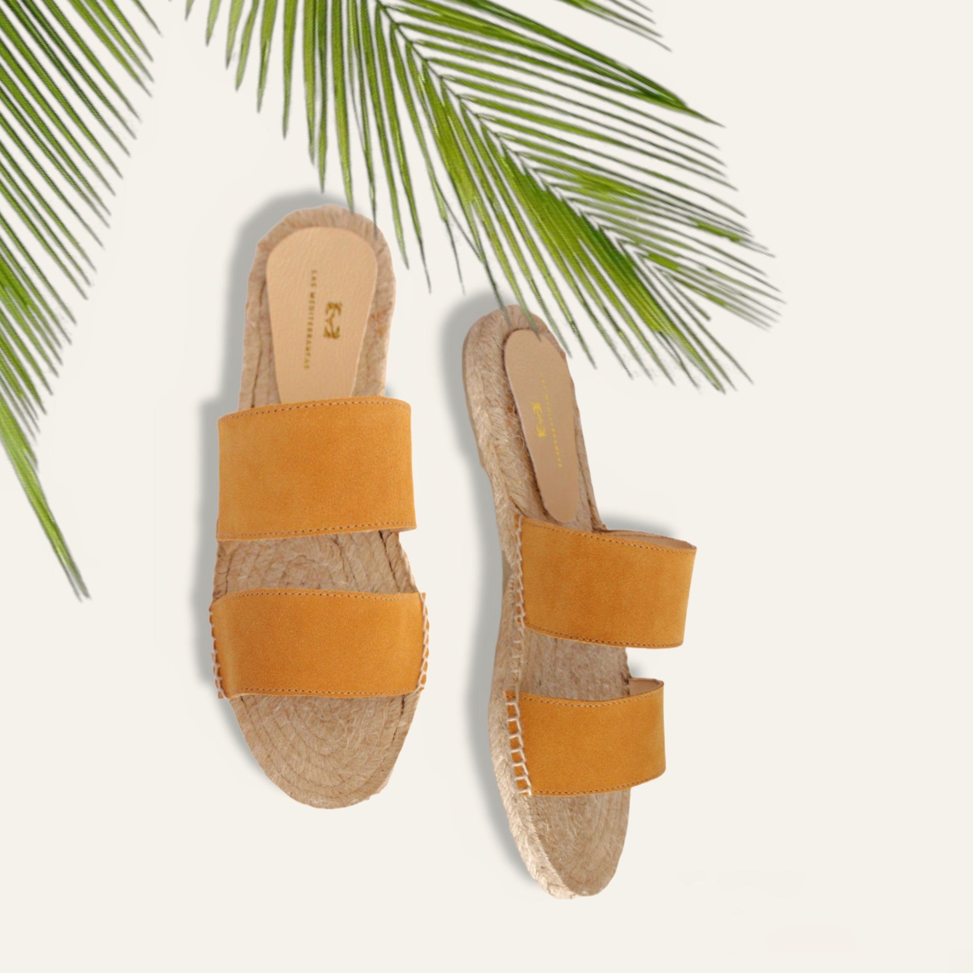 Sandalias tiras dobles de serraje camel