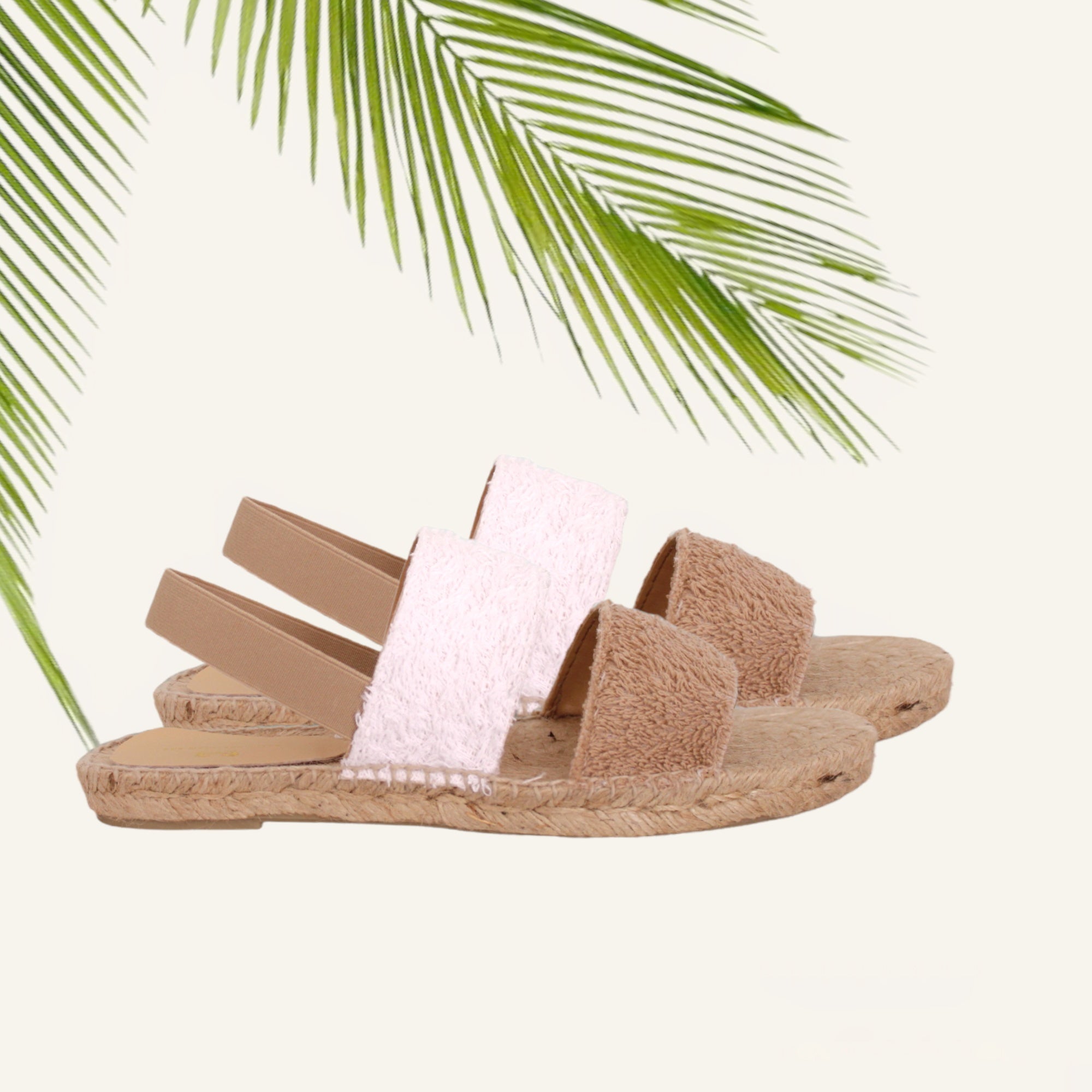 Sandalias tiras dobles de rizo de bambú