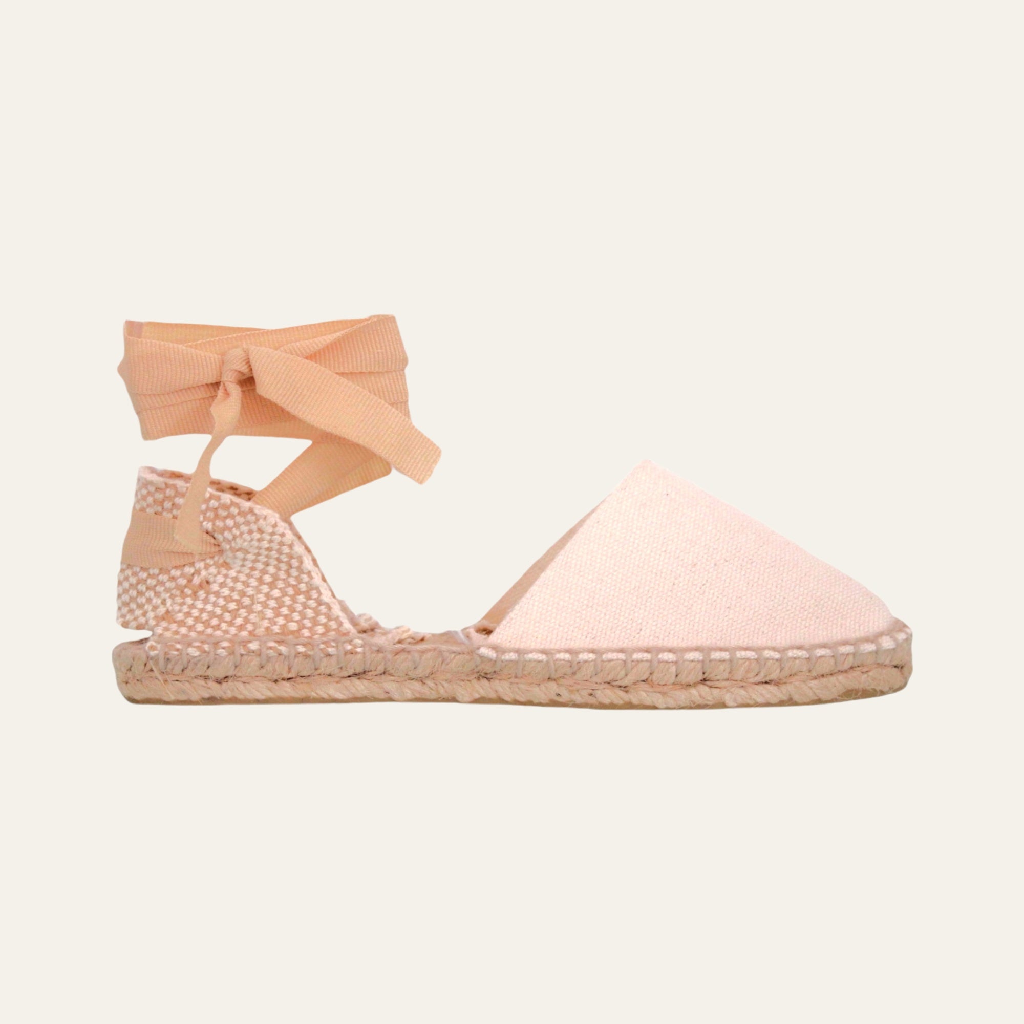 Alpargata valenciana plana con cintas dobles