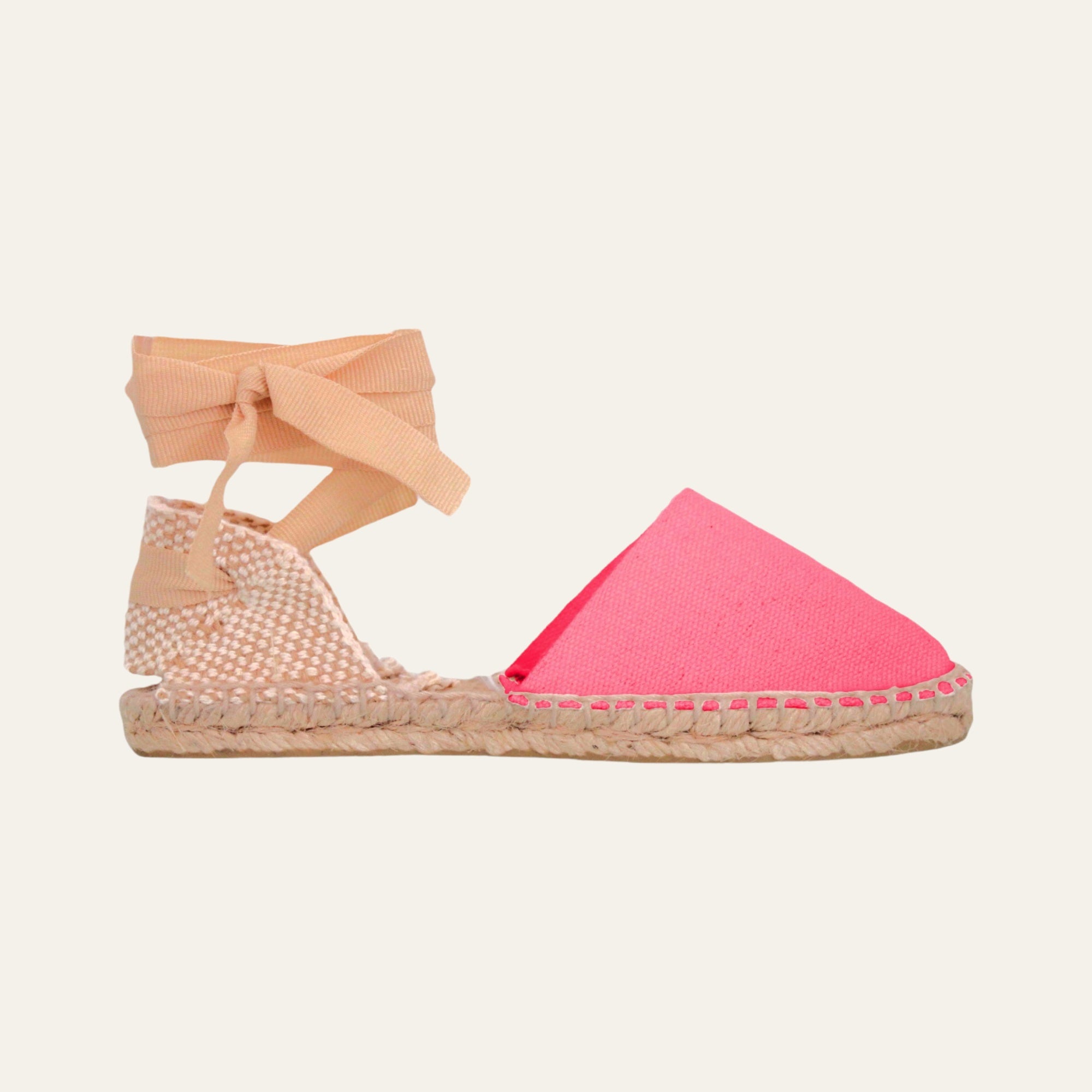 Alpargata valenciana plana con cintas dobles