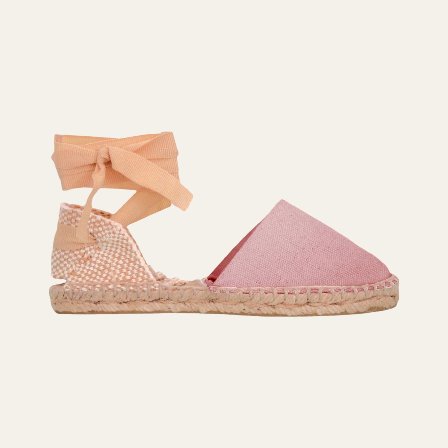 Flat Valencian espadrille with double ribbons