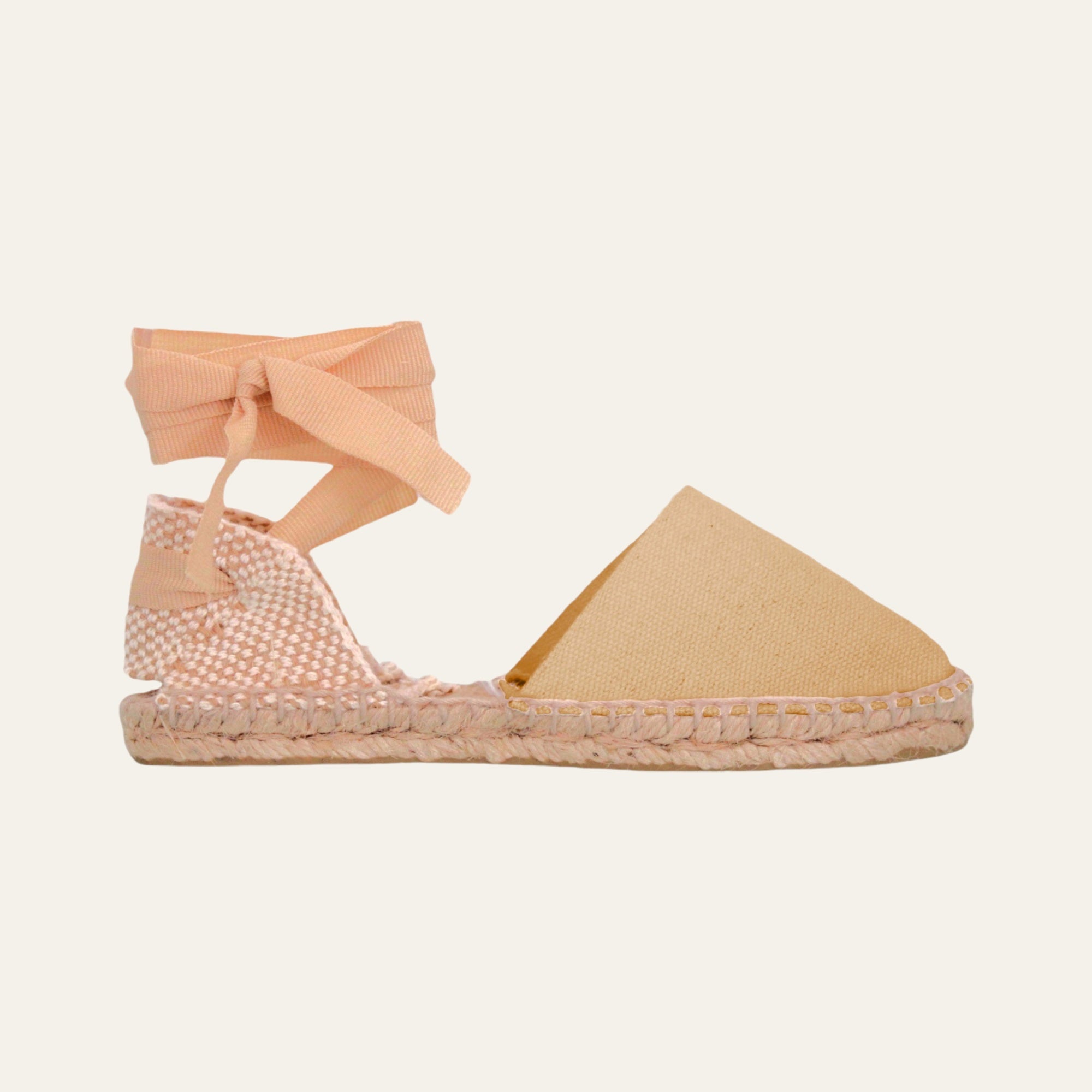 Alpargata valenciana plana con cintas dobles