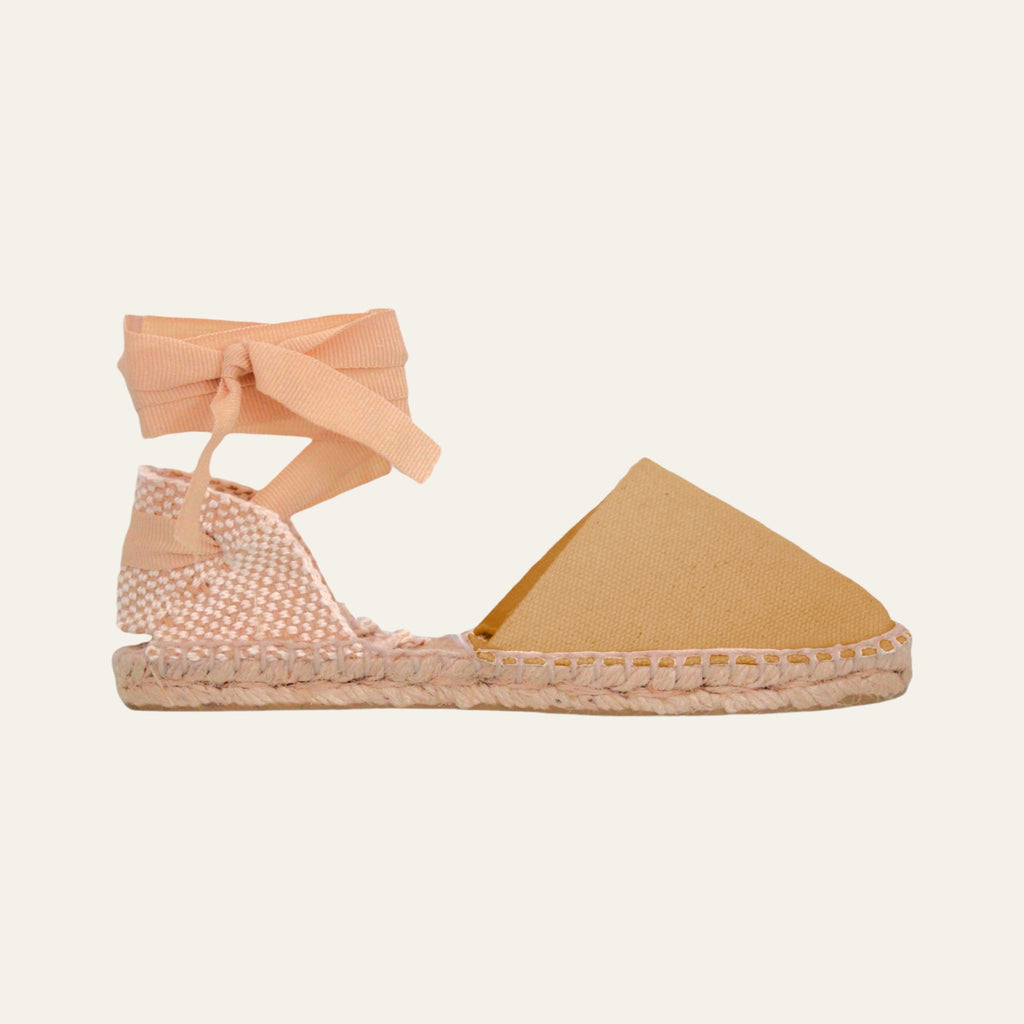 Alpargata valenciana plana con cintas dobles