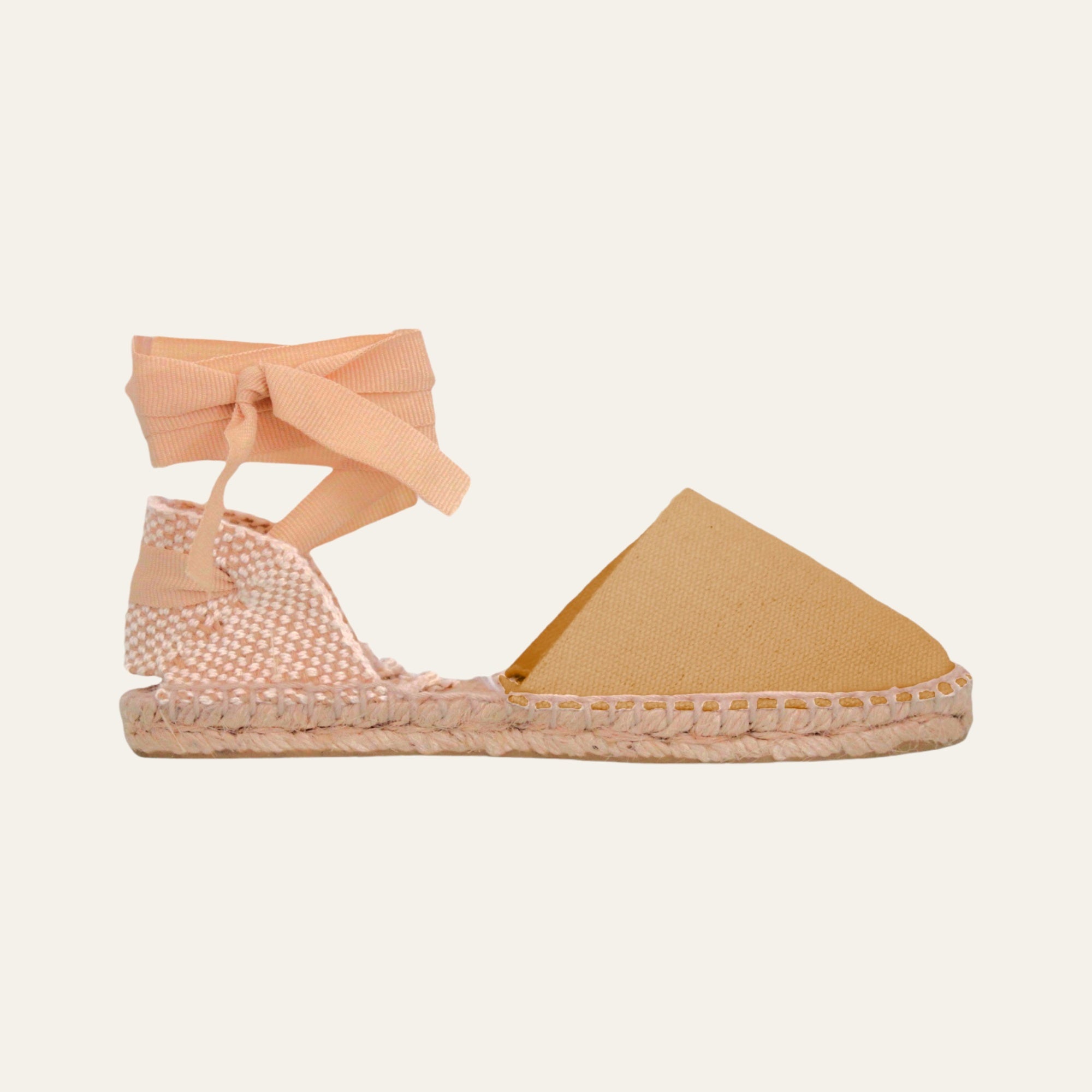 Alpargata valenciana plana con cintas dobles