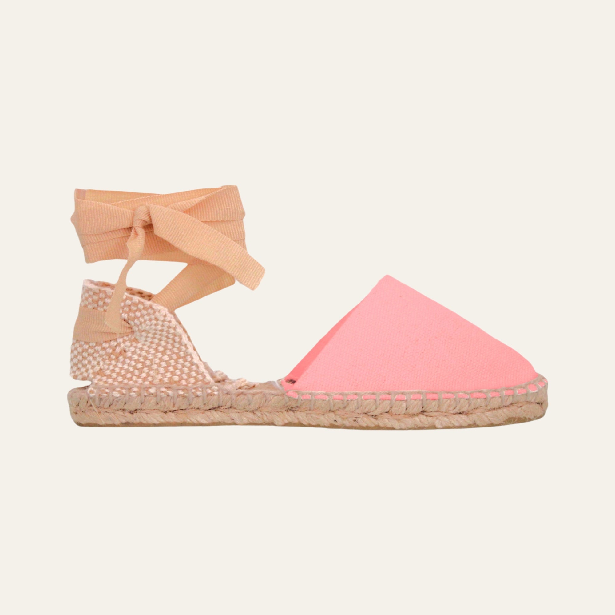 Alpargata valenciana plana con cintas dobles