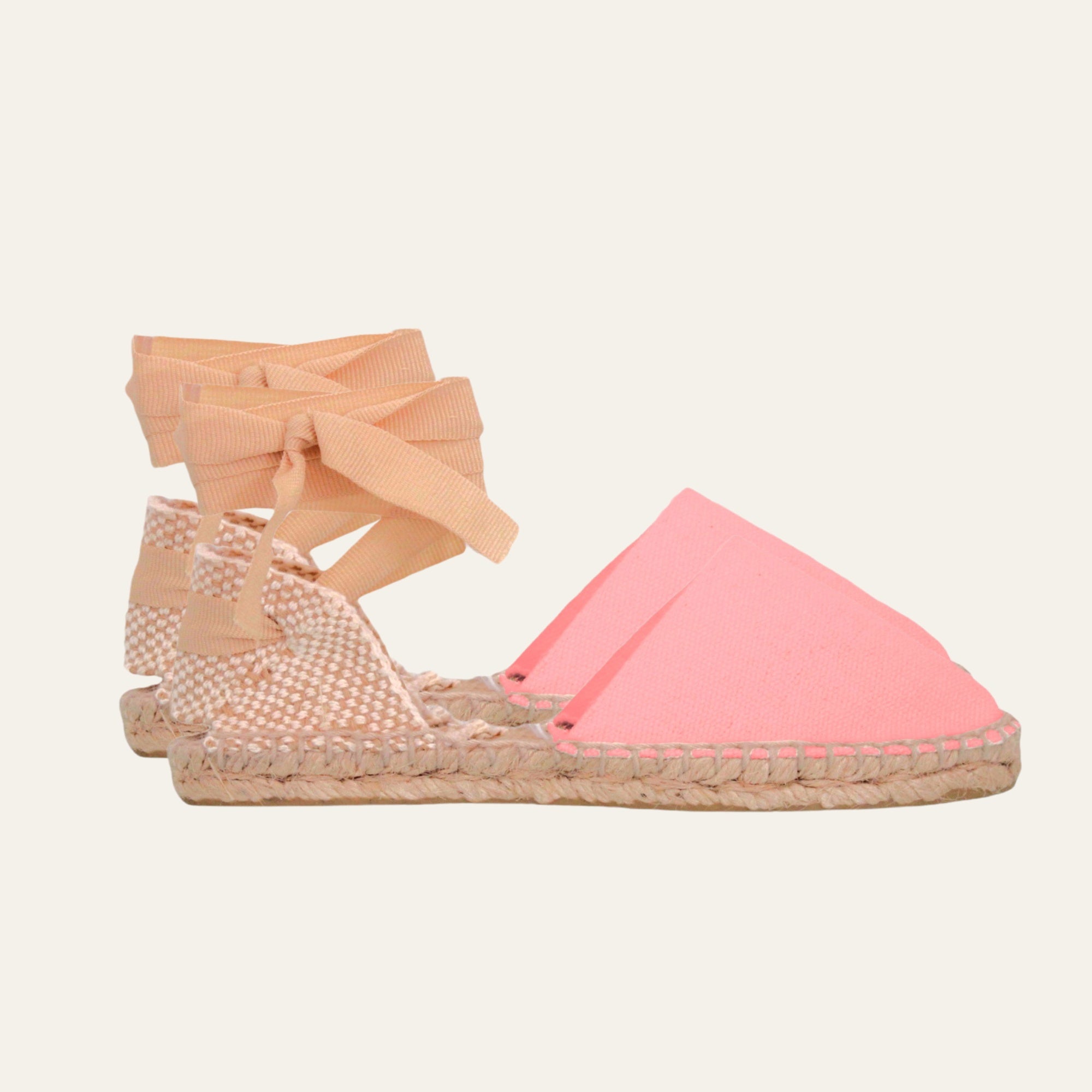 Alpargata valenciana plana con cintas dobles