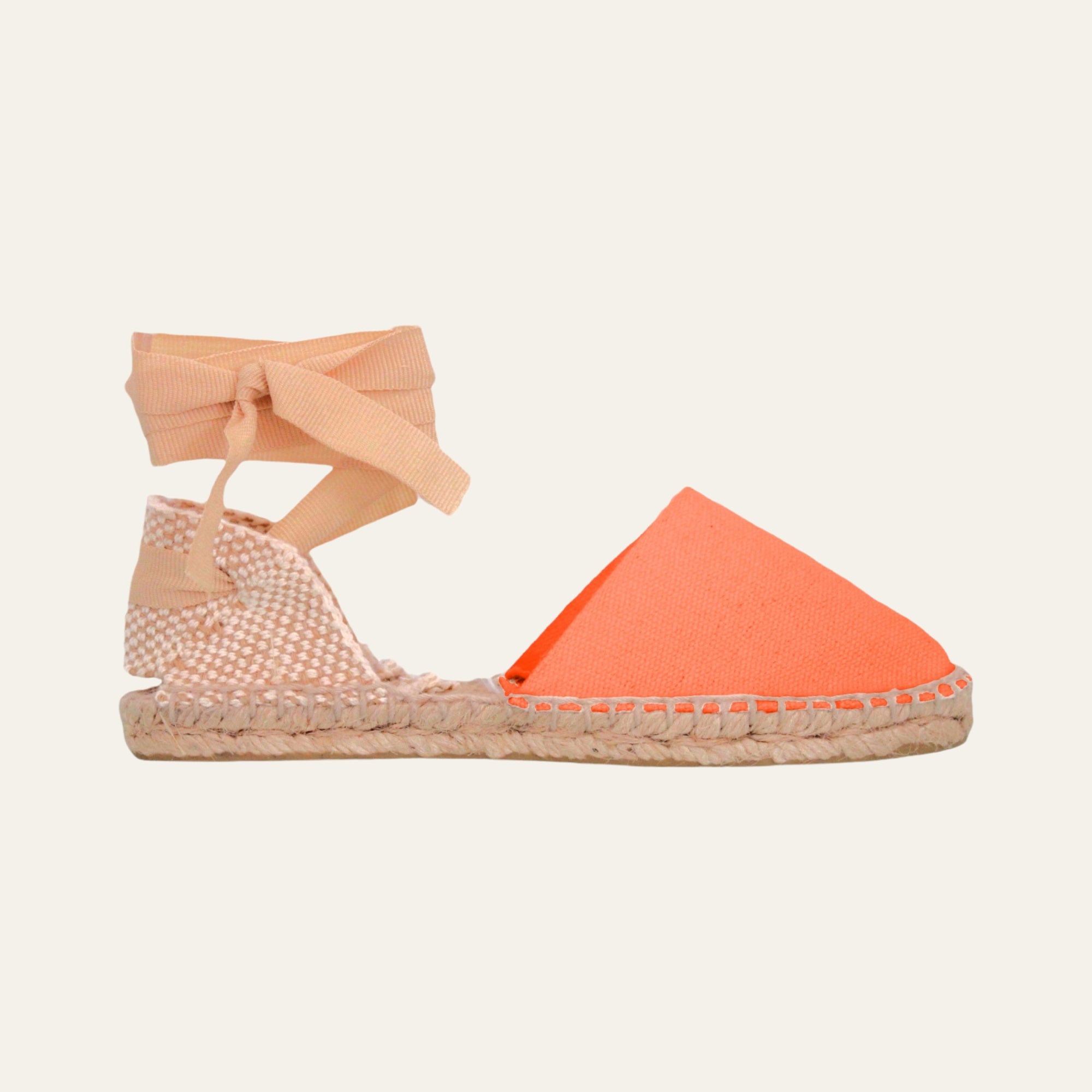 Alpargata valenciana plana con cintas dobles