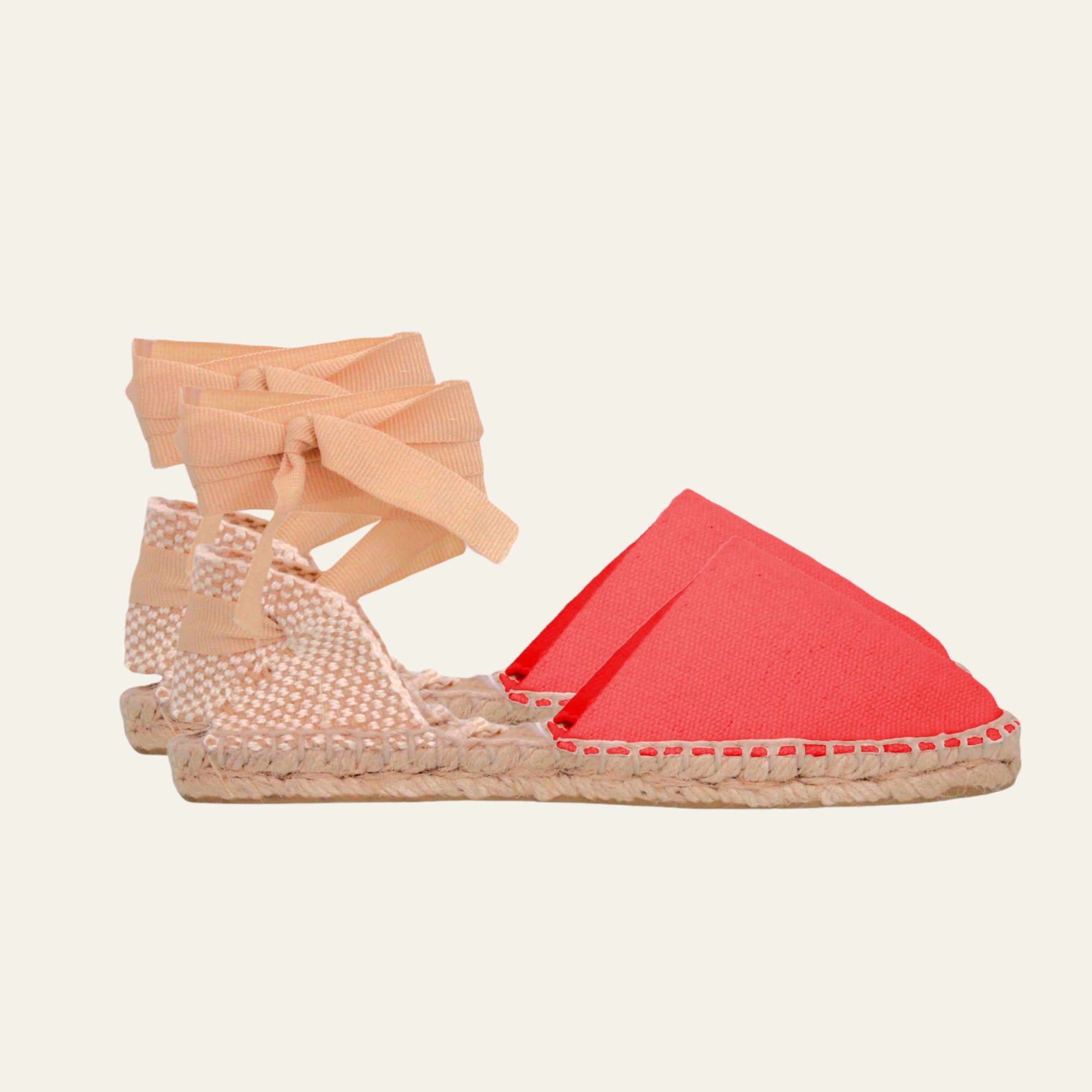 Alpargata valenciana plana con cintas dobles