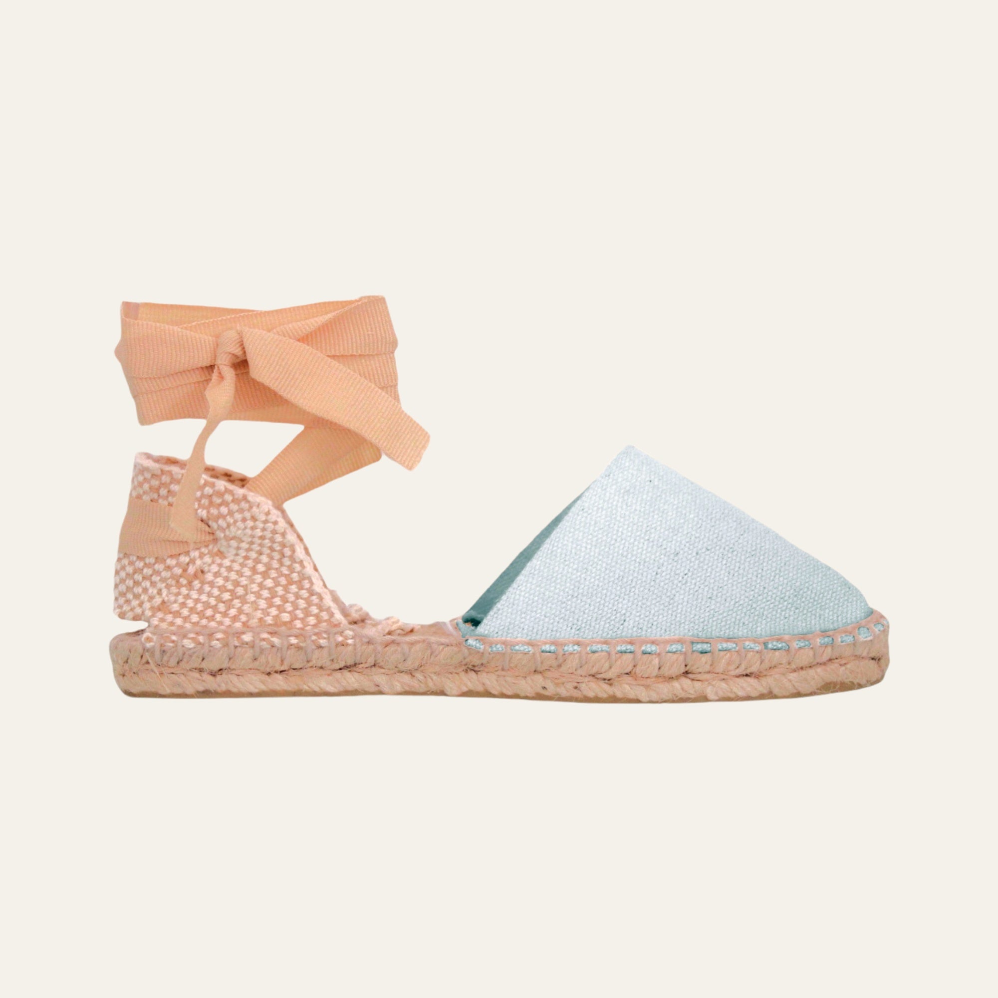 Alpargata valenciana plana con cintas dobles