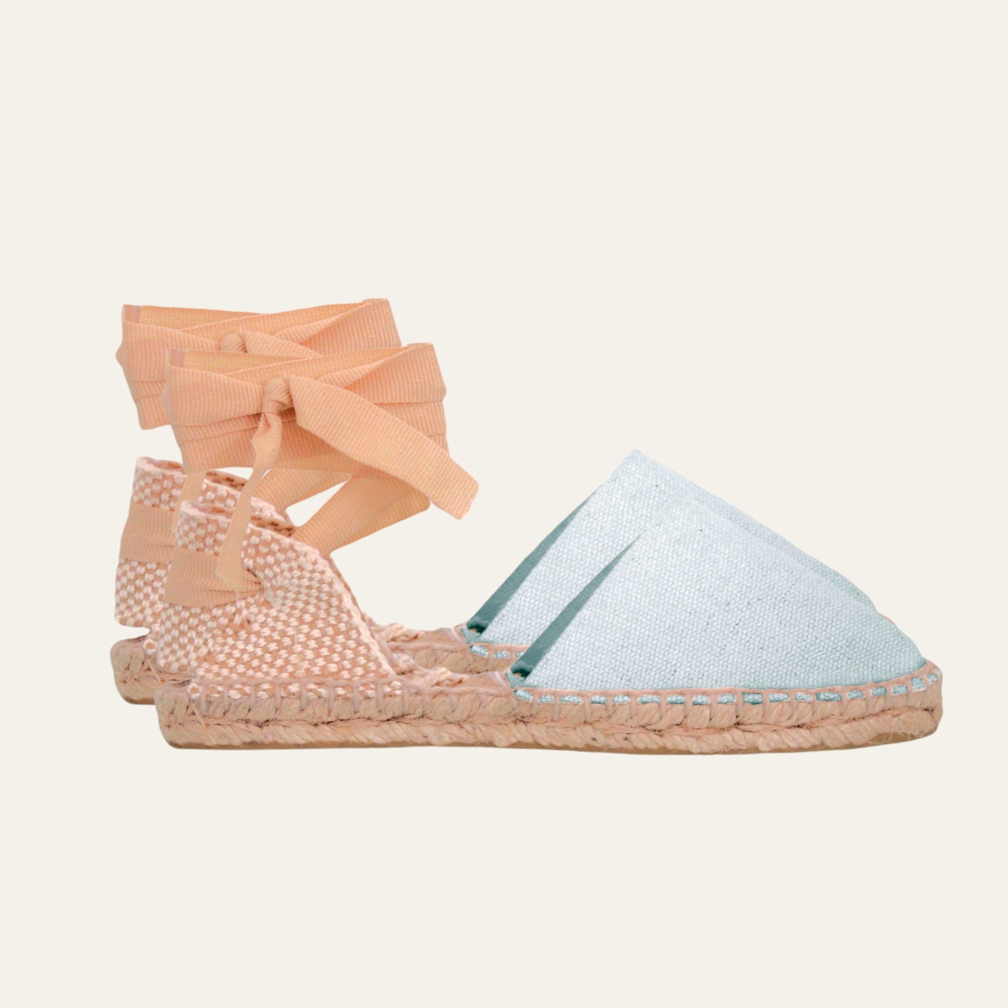 Alpargata valenciana plana con cintas dobles