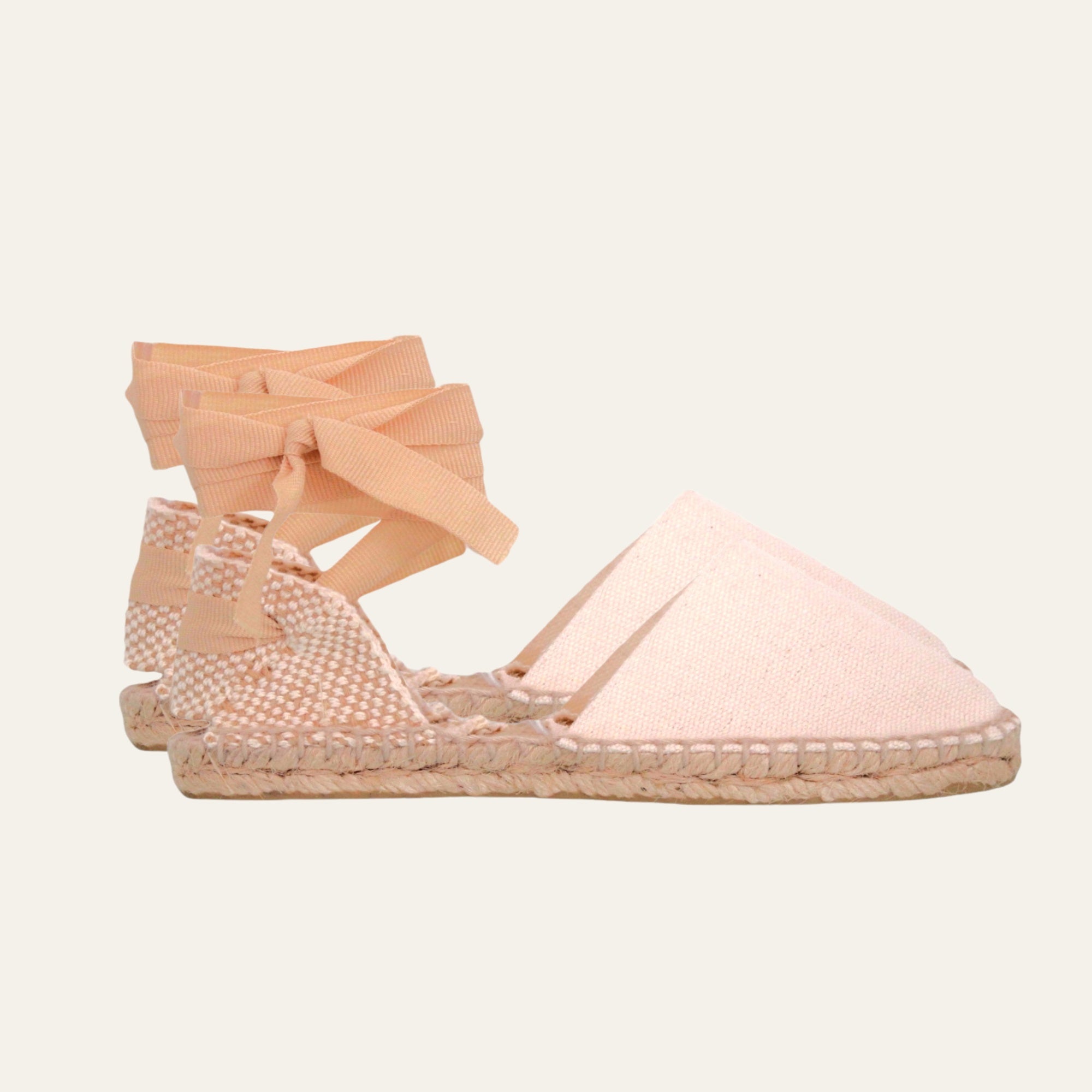 Alpargata valenciana plana con cintas dobles