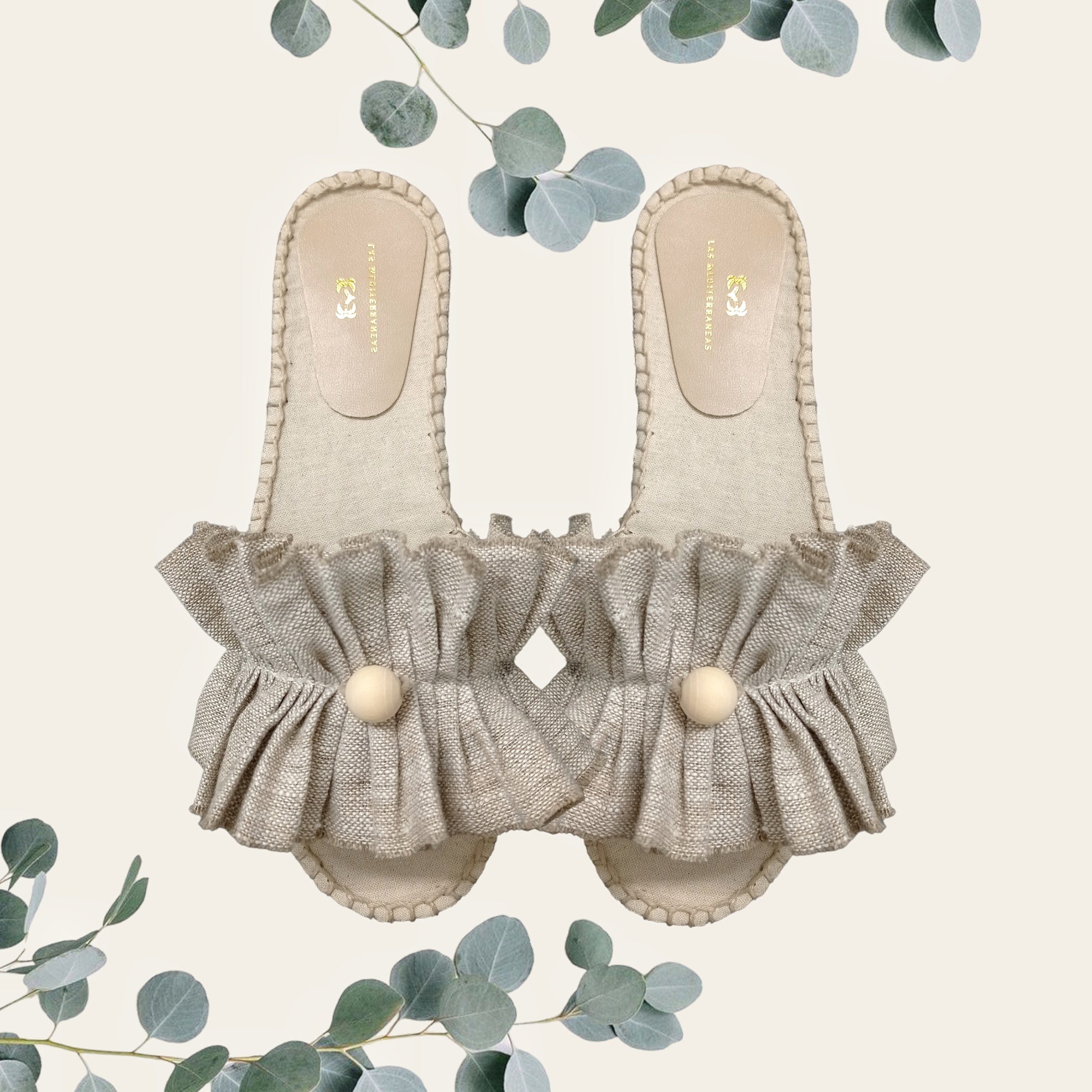 Sandalias planas de lino