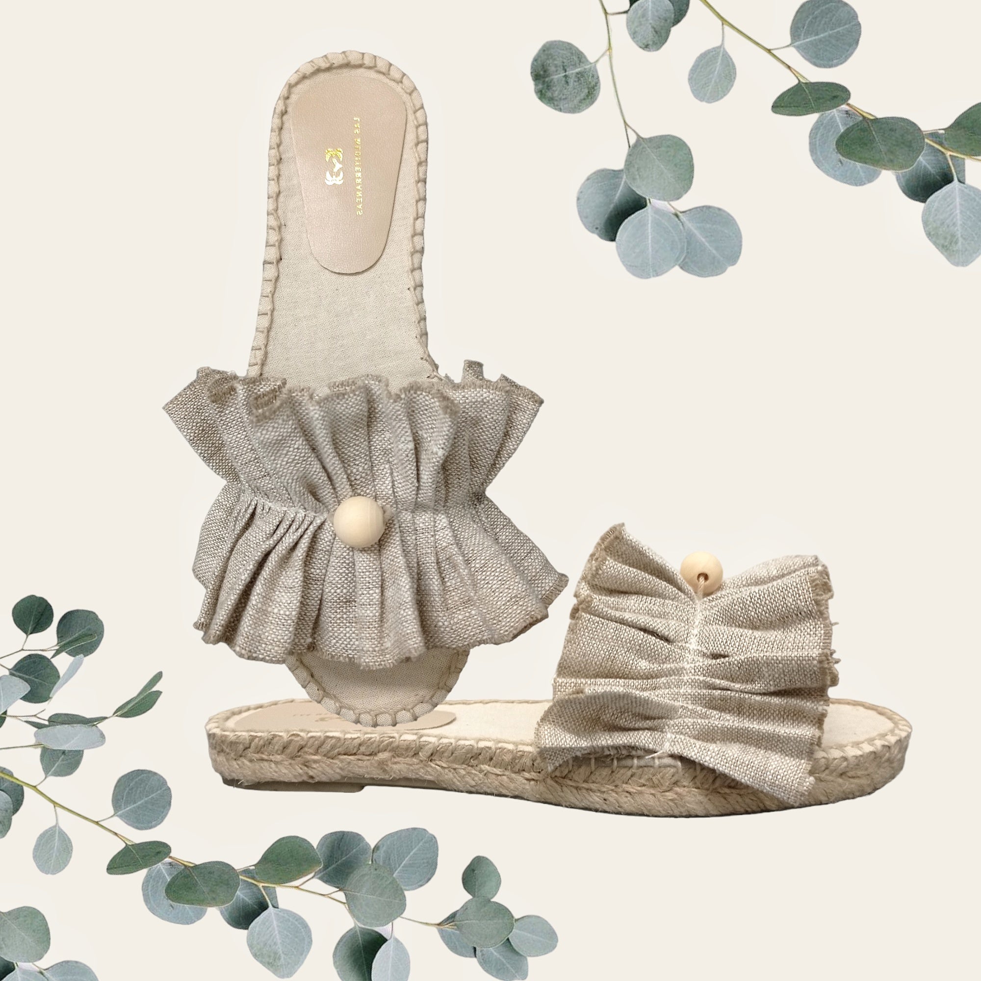 Sandalias planas de lino