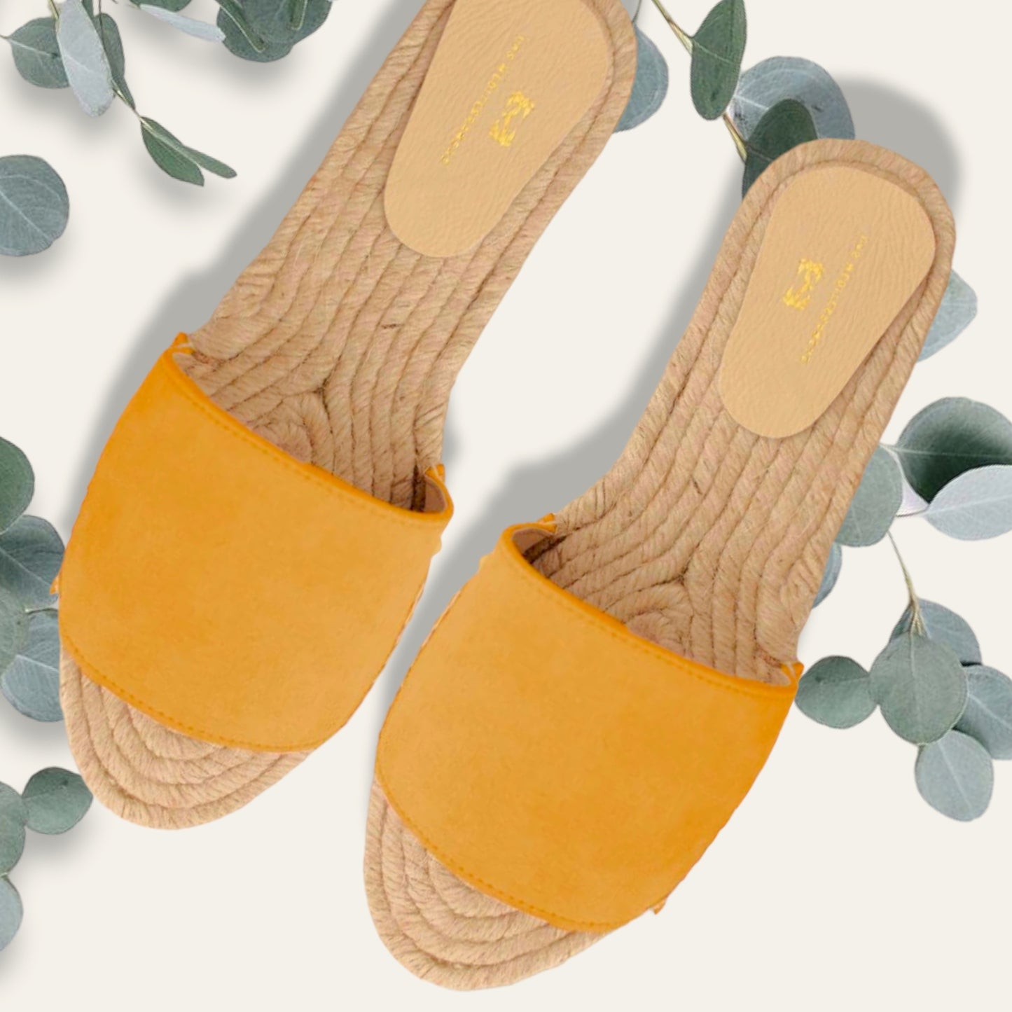 Sandalias abiertas de piel burnt yellow