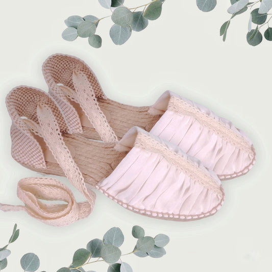 Tulle and lace espadrilles
