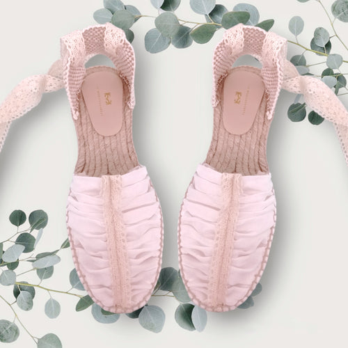 Tulle and lace espadrilles